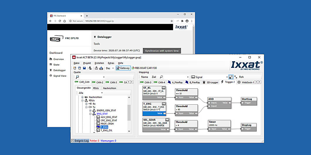 Ixxat Automotive Configuration Tool (ACT) - Data Logging