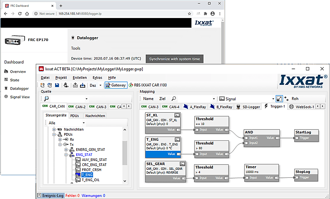 Ixxat Automotive Configuration Tool (ACT) - Data logger
