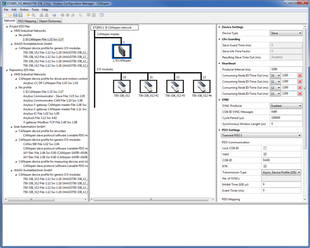 Ixxat 1 SI Anybus Configuration Manager CANopen