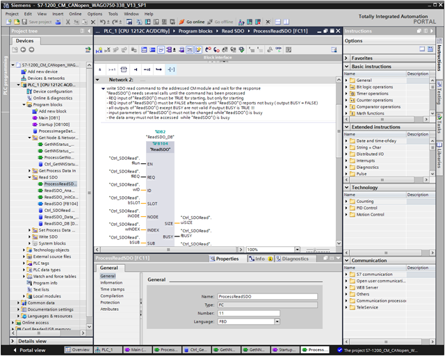 Ixxat CM CANopen TIA Portal<sup>®</sup> - Read SDO