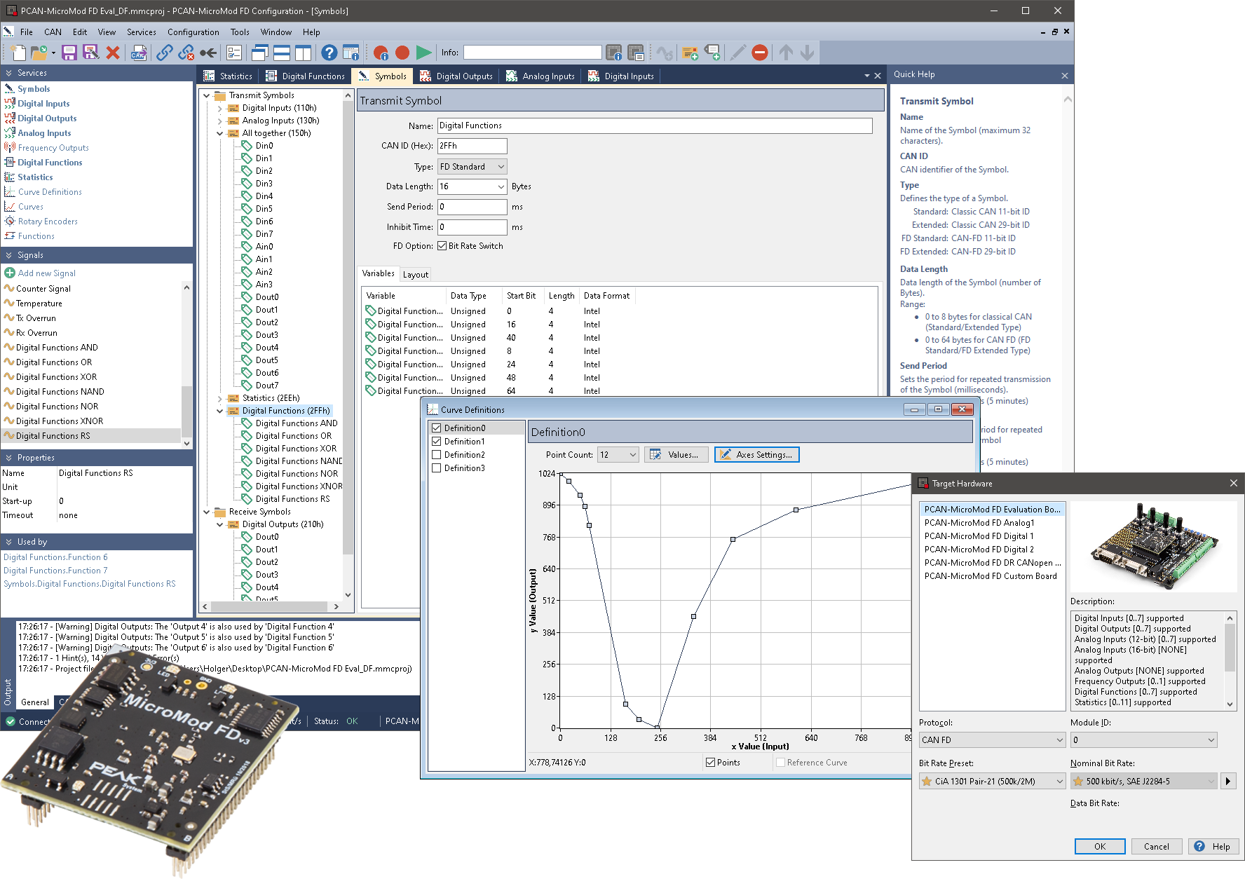 PCAN-MicroMod FD Module Configuratie