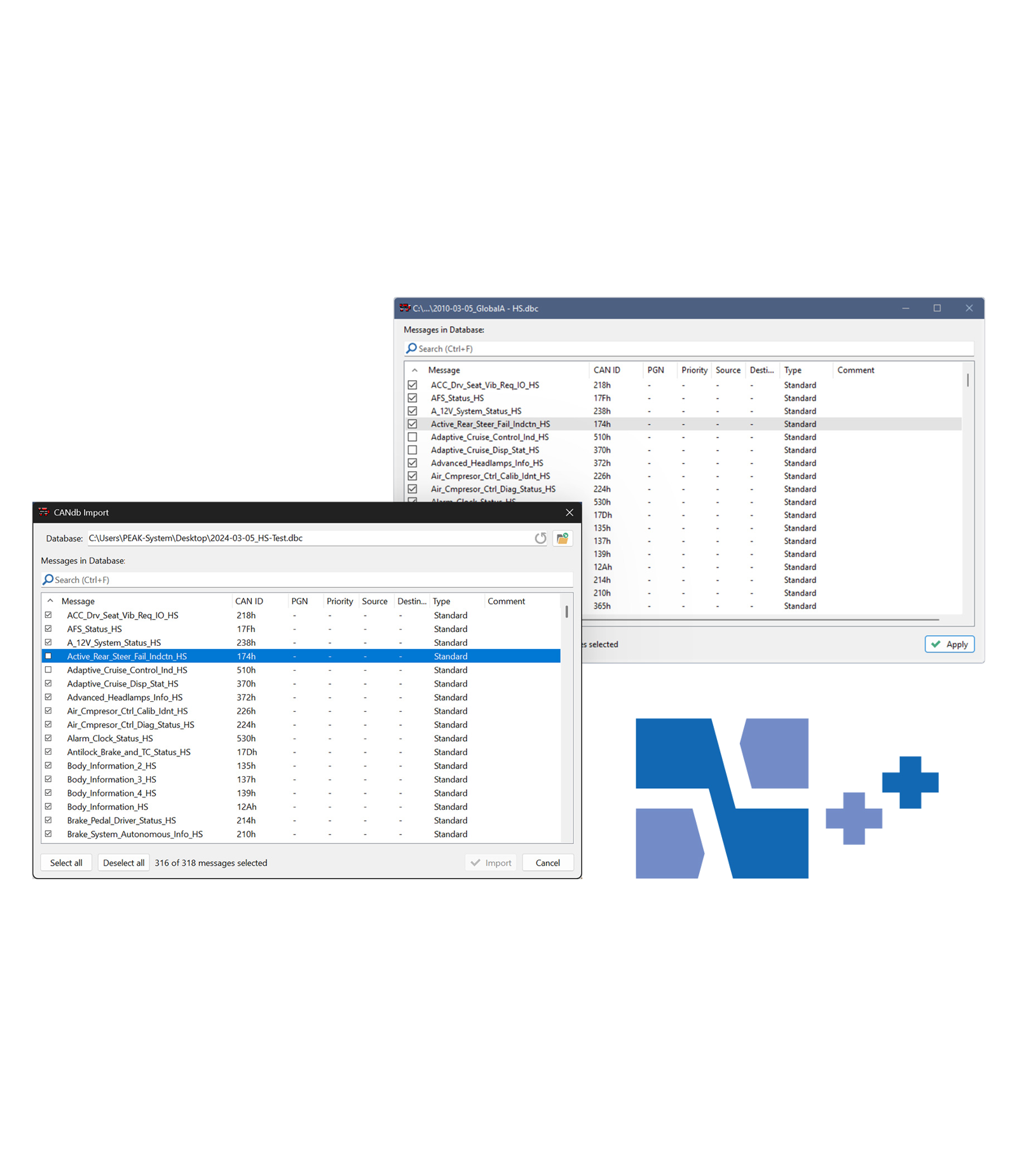 PCAN-Explorer 7: Bus Descriptions Add-in